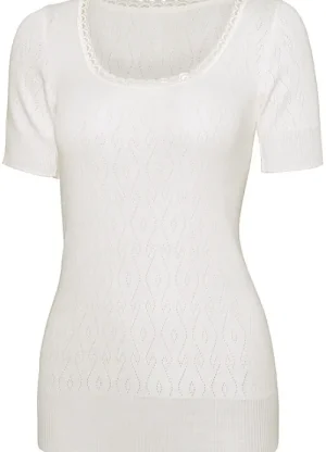 UNTUCKit Vests*White Swan Short Sleeve Thermal Top Ivory