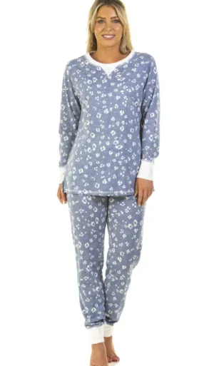 UNTUCKit Pyjamas*Wysteria Lane Leopard Print Long Sleeve Pyjama Blue